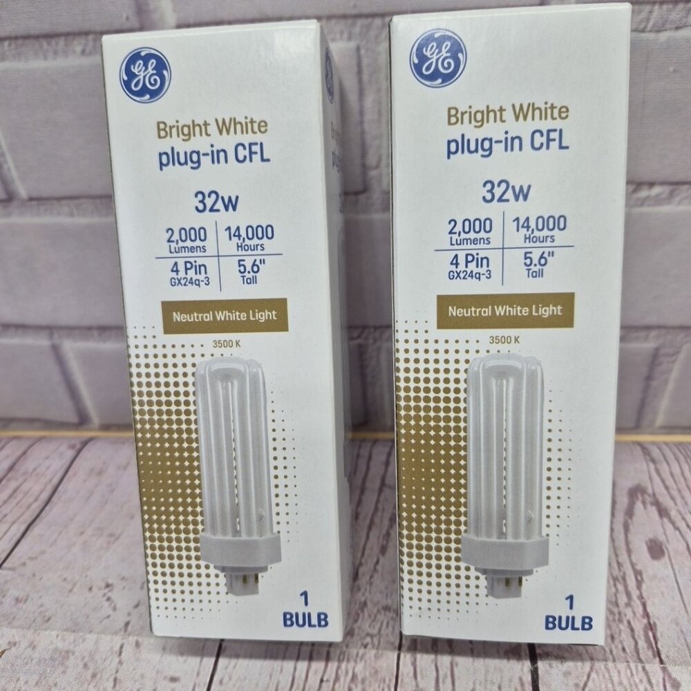 GE F32TBX/835/A/ECO Ecolux 32W 4 Pin‎ CFL Lamp Light Bulb~Lot Of 2
